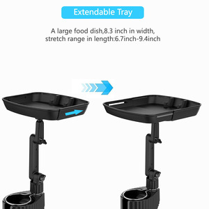 Porte-gobelet multifonctionnel <span class=keywords><strong>4</strong></span> en 1 pour voiture, extensible, réglable, détachable, plateau pour aliments, table, support pour téléphone. - Product Image 5