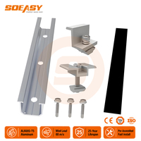 Rel Pemasangan Panel Surya SOEASY untuk Atap Trapesium Logam Aluminium 6005-T5 Permukaan Anodized Desain Universal Kemiringan 0-15 Derajat Mini