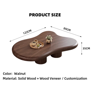 Tavolino da Caffè di Fornitura Industriale per Soggiorno, Tavolino Moderno in Legno Impiallacciato Noce dal Design Italiano Minimalista per Hotel - Product Image 6