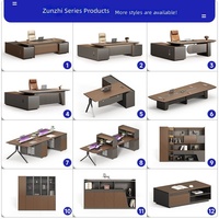 Scrivania Direzionale di Lusso, Scrivania da Ufficio di Alta Gamma per Presidenti e Leader, Set Scrivania e Sedia per Manager in Legno Moderno a Forma di L