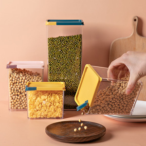 Airtight Plastic Acrylic Food Storage Containers Rectangle Clip-On <b>Lid</b> For Snacks Tea Grains Kitchen Use - Product Image 4