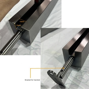 40in 42in 304 thép không gỉ kính lan can bài cho các bước ban công cầu thang boong hiên hồ bơi hàng rào cột thiết kế không khung - Product Image 3