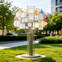 Lampada LED Pixel Cube Art Tree di Lianqiu, Illuminazione Paesaggistica con Telaio in Acciaio Inox 304, IP65 Impermeabile, Scultura da Esterno RGB Ra80 con Telecomando