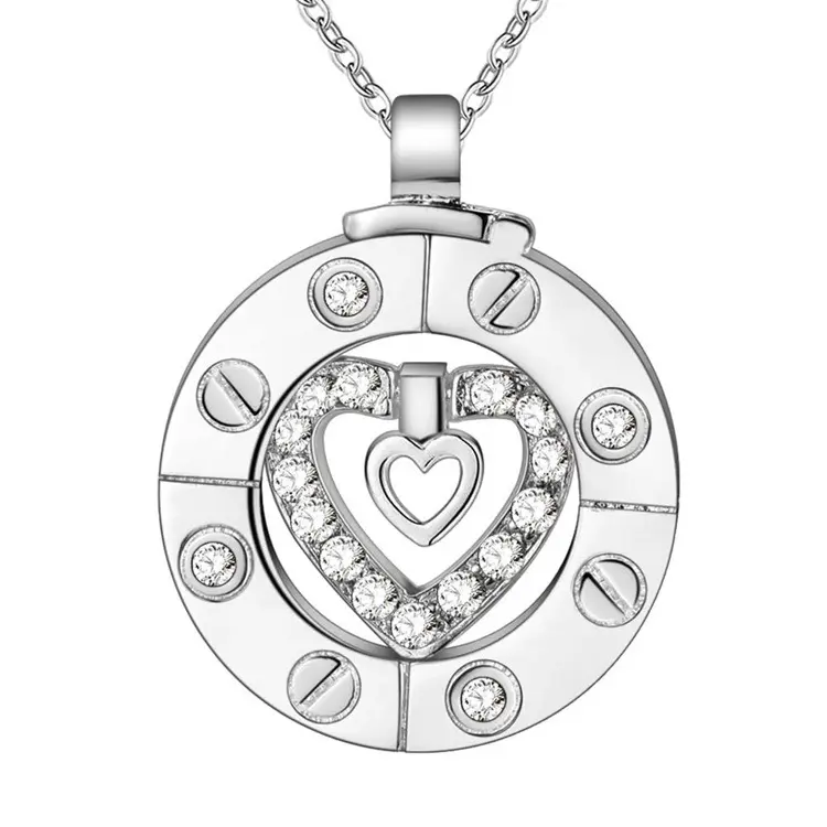 2024 New Wholesale Separable & combinable Heart Pendant Couple Necklace Fashion Jewelry Gift For Women Men