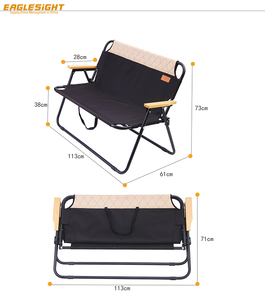 Silla de camping plegable <span class=keywords><strong>doble</strong></span> con bolsillos traseros Love Seat Silla de camping para 2 personas Camping al aire libre Metal Aluminio Moderno CN;LIA - Product Image 4