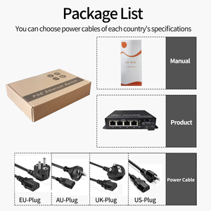 Tincam 4-Port 10/100M โหมดเดียวไฟเบอร์คู่ความจุ1G ตัวแปลงสัญญาณใยแก้วนำแสง1G VLAN POE สวิตช์เครือข่าย VLAN POE - Product Image 5