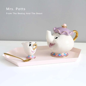 Cadeaux de remerciement d'anniversaire de Noël créatifs Service à thé en porcelaine 3D Beauty and the Beast avec <span class=keywords><strong>théière</strong></span> en céramique <span class=keywords><strong>et</strong></span> ensemble de tasses - Product Image 2