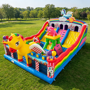 WINSUN Commercial Unicorn Inflatable Bounce House with Double Slides 0.55mm PVC Kids Bouncy Castle for Party Rental Events - Product Image 2