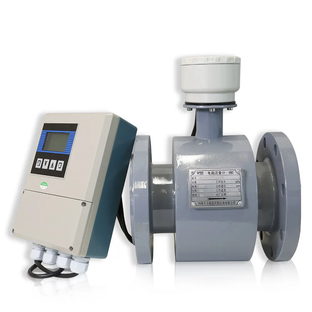 4-20mA 2 ''DN50 แยกประเภท SUS316 วัสดุเหลวแม่เหล็ก Flowmeter กรดน้ําแม่เหล็กไฟฟ้า Flow Meter พร้อมสาย