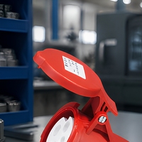 Connecteur industriel CHENF 4 broches IP67 étanche, coupleur de prise IEC, contacts en cuivre pur, boîtier ignifuge pour