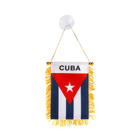 Drapeaux de voiture et de mur personnalisés avec pompons, motif Jamaïque, pour décoration nationale, vente en gros