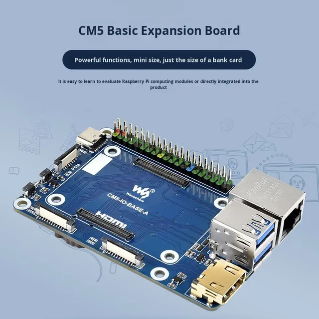 Raspberry Pi CM5 Development Board Core Board with Expansion & IO Features Base Programming Board for Compute Module 5