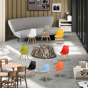Chaise <span class=keywords><strong>de</strong></span> salle à manger <span class=keywords><strong>en</strong></span> plastique PP avec pieds <span class=keywords><strong>en</strong></span> bois, style scandinave classique, prix d'usine, style nordique moderne, pour restaurant, café, hôtel, salon - Product Image 6
