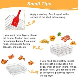 Friteuses à air Cosori, <span class=keywords><strong>Ninja</strong></span> Foodi <span class=keywords><strong>Grill</strong></span> Un ensemble de 3 accessoires de friteuse carrée empilables multicouches en acier inoxydable - Product Image 5