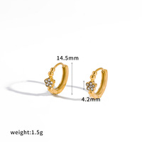 Boucles d'oreilles en acier inoxydable plaqué or 18 carats, sans ternissement, avec marguerite en zircon cubique, tendance TikTok, par Fanhua Jewelry