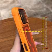    Casing Ponsel Magnetik Full Lens Flip Stand Armor untuk iPhone 17 16 15 14 13 12 Pro Max, Mendukung Pengisian Daya Nirkabel, Lapisan Matte