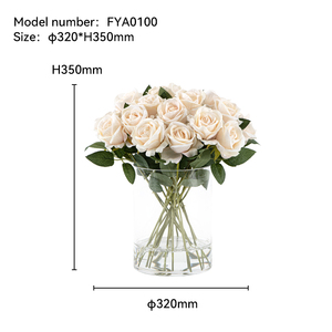 Decoración del hogar Arreglo de flores artificiales de color rosa claro con jarrón para recepción de hotel Decoración de boda - Product Image 6