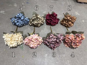 Hot Màu Hồng Tím 6-Đầu Lụa Màu Xanh Lá Cây Tú Cầu Bảo Quản Bụi Cây Cho Đám Cưới Giáng Sinh Năm Mới Của Cha Ngày Ngoài Trời Trang Trí Nội Thất Ngày - Product Image 6