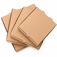 Boîte à pizza en papier kraft écologique avec logo personnalisé, boîte à pizza en carton ondulé pour la restauration à emporter, emballage alimentaire, usine OEM