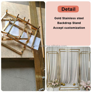 SMOOTH Party Backdrop Stand <b>Gold</b> <b>Square</b> Stainless Steel <b>Square</b> Stand Backdrop for Wedding Events Party Backdrop Decor - Product Image 3