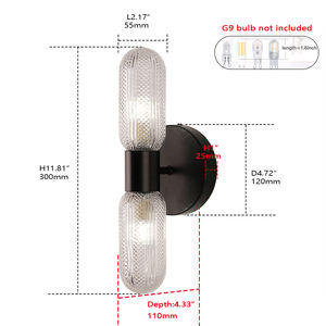 Nuevo diseño de lujo en vidrio artístico y metal, aplique decorativo para pasillo de hotel, lámpara creativa de pared para cabecera. - Product Image 6