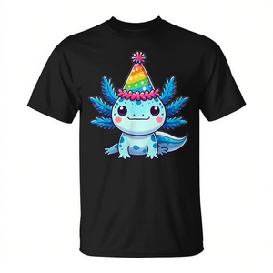 T-shirt avec chapeau de fête d'anniversaire Anime Kawaii Axolotl - Product Image 2