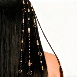 Juego de 40 piezas de accesorios populares para pelucas y rastas DIY: aros metálicos y extensiones de cabello con diseño de corazón calado - Product Image 6