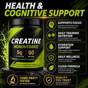 Creatina Monohidrato en Polvo de Marca Privada, 5g por Porción, 60 Porciones, Apoyo al Rendimiento Muscular y Cognitivo, OEM, Listo para Enviar - Product Image 6