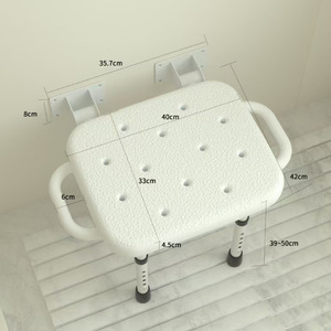 <b>Shower</b> <b>Chair</b> with Backrest Bathroom Safety Equipment Comfortable <b>Shower</b> <b>Chair</b> with Backrest Adjustable Aluminum - Product Image 4