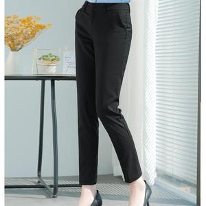 Cómodo logotipo personalizado transpirable antiestático primavera Oficina mujer traje Formal pantalones cintura media frente plano longitud completa - Product Image 3