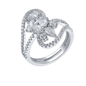 Anello Elegante XZY in <span class=keywords><strong>Argento</strong></span> 925 con Zirconi e Placcatura in Rodio per Feste e <span class=keywords><strong>Abiti</strong></span> alla Moda - Product Image 1