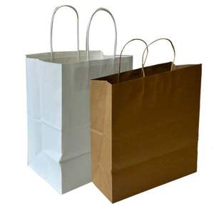 Sacs en papier kraft de luxe jetables écologiques et durables de qualité supérieure pour les pâtisseries et l'emballage de cadeaux à emporter - Product Image 1