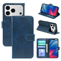 Étui portefeuille en cuir à rabat pour iPhone 18 17 Pro Max 15 14 13 12 11 16e 17e avec porte-cartes et protection intégrée