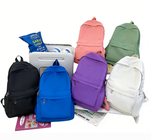 กระเป๋าเป้สะพายหลังนักเรียนสีพื้นเรียบง่ายใหม่ สำหรับเด็กผู้หญิง เด็กผู้ชาย  กระเป๋าเดินทางใส่หนังสือ  กระเป๋านักเรียนวัยรุ่น - Product Image 1