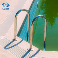 Échelle de piscine extérieure MU, échelle de piscine rétractable, prix d'usine, acier inoxydable 304, 3 marches, antidérapante, en acier inoxydable ou en plastique