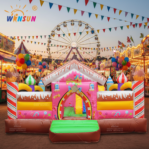 WINSUN Nuevo Trampolín Inflable para Niños, Comercial, Resistente al Fuego y al Agua, con Diseño de Habitación de Dulces - Product Image 1