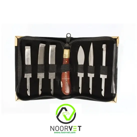 Farrier – Kit de couteaux à sabot portefeuille zippé lame en acier inoxydable de qualité supérieure, vente en gros, meilleure qualité, vétérinaire