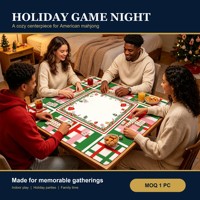 [Thème de Noël] Tapis de Mahjong américain professionnel, différentes tailles, tapis de table en caoutchouc antidérapant pour le jeu de Mahjong