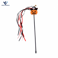 Baguette interactive pour chat Halloween avec ruban citrouille pirate et clochette, jouet pour chaton
