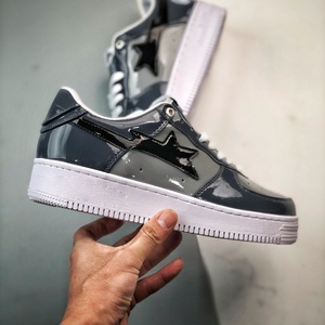 Zapatos Deportivos de Lujo de Alta Calidad, Marca Bapeeess, Diseño de Estrella, Cuero PU Patentado, Malla, Cordones, Color Morado, Casuales, con Suela de Goma - Product Image 4