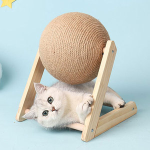 Sisal Ball <span class=keywords><strong>Cat</strong></span> Scratcher Self-Entertainment Verveling Verlichting Niet-Afstotende Verticale Slijtvaste Kattenspeelgoedklauwslijper Benodigdheden - Product Image 6