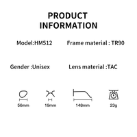 Lunettes de soleil polarisées YANA HM512, grandes, carrées, polyvalentes, avec protection UV400, monture intégrale, pour les voyages en plein air et la conduite, unisexe, logo personnalisé OEM/ODM