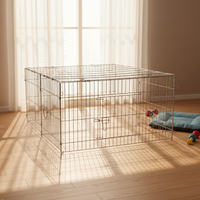 Enclos à lapins en métal personnalisé, motif solide, clôture en fil métallique facile à assembler, enclos extérieur durable pour animaux de compagnie, plusieurs tailles