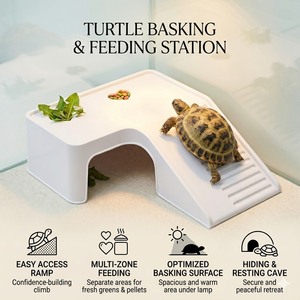 Escondite/Cueva Especial para Tortugas y Reptiles - Refugio Rectangular <span class=keywords><strong>de</strong></span> PP Duradero para Tortugas, Ideal para Tomar el Sol y Escalar, Suministros para Anfibios - Product Image 2