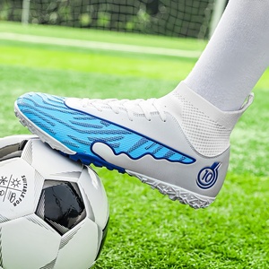Nouvelles Chaussures de Football Unisexe à Tige en Mesh Tendance Mode Montantes Crampons <span class=keywords><strong>SG</strong></span> pour Terrains Gazonnés et Extérieurs Futsal - Product Image 2