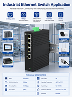 Switch PoE Industrial Hi-Net de 5 Puertos Gigabit Ethernet, 4 PoE RJ45, 1 Puerto Uplink, Montaje en Riel DIN, 12-57VDC, Amplio Rango de Temperatura