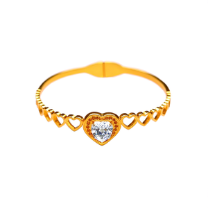 Bracelet Cœur en Cristal en Acier Inoxydable 316L Plaqué Or PVD, Bijou Durable et Résistant pour Femme - Product Image 2