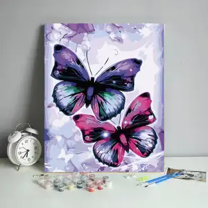 Factory Hot Selling Paint By Numbers Beautiful Butterfly Custom Oil Painting for Decor