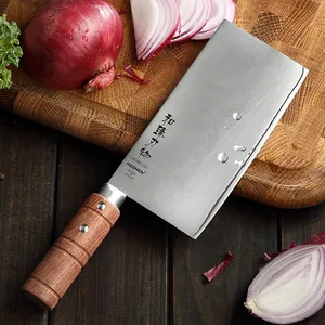 Kitchen Knife Manufactures 7'' Chinese Stainless Steel Kitchen Cleaver Knife With Padauk Wood