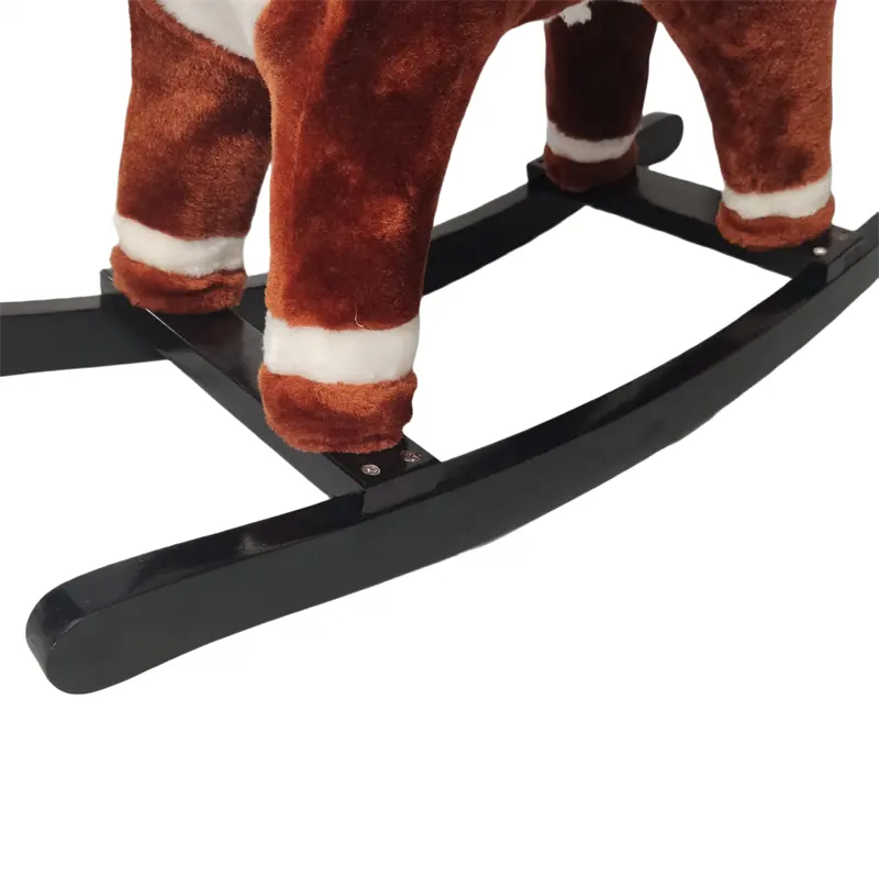 Kuda ungu boneka hewan profesional kustom mainan balap berdiri mewah dapat digerakkan mewah kuda goyang